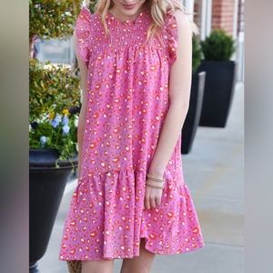 New lightweight pink animal print dress